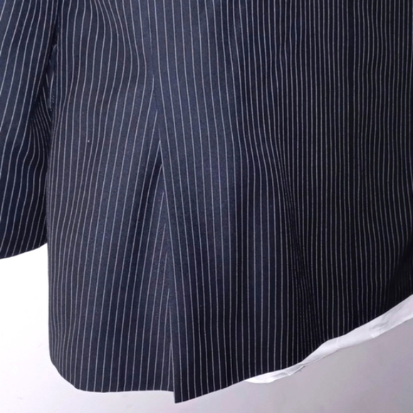 CARAVELLI Black Blazer / Sportcoat w/ White Pinstripes, Superior 150's, 42R - Picture 8 of 10